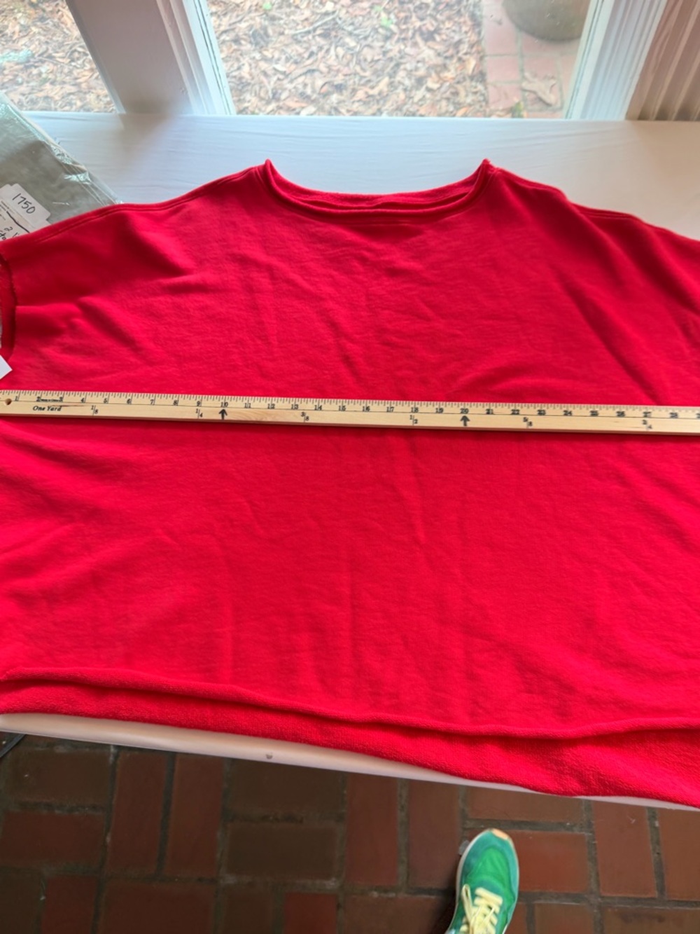 FRANK & EILEEN Red Triple Fleece Olive Capelet.Sweatshirt O/S Rare Color $238 - Picture 7 of 8